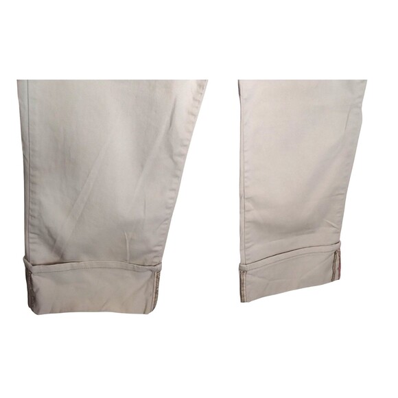 Jordache Pants Womens 13/14 Cream Color Brown Stitching Cropped Cuffed Mid Rise - Picture 3 of 11